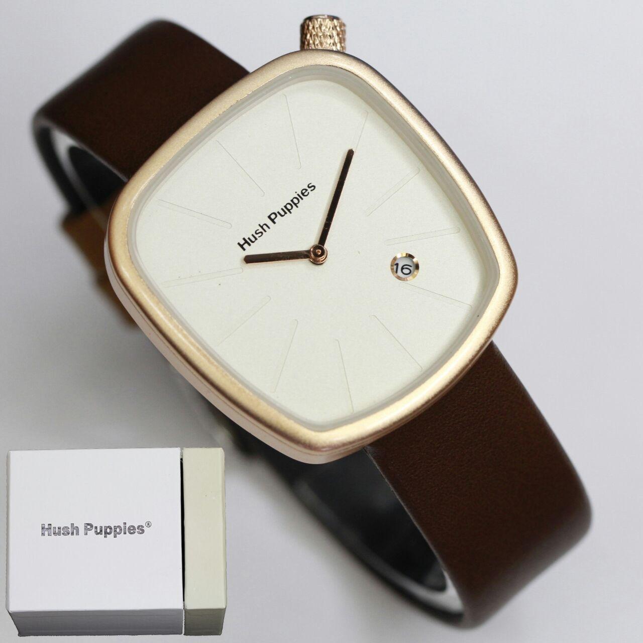 Jam Tangan Hush Puppies - Jam Tangan Wanita Hush Puppies Leather Strap Dengan Tanggal Aktif