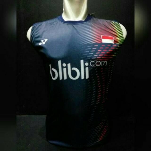 Kaos Singlet Atasan Baju Olahraga Badminton / Bulutangkis Yonex Y25 Navy