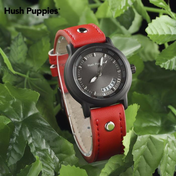 Jam Tangan Hush Puppies - Jam Tangan Wanita Hush Puppies Leather Strap Dengan Tanggal Aktif