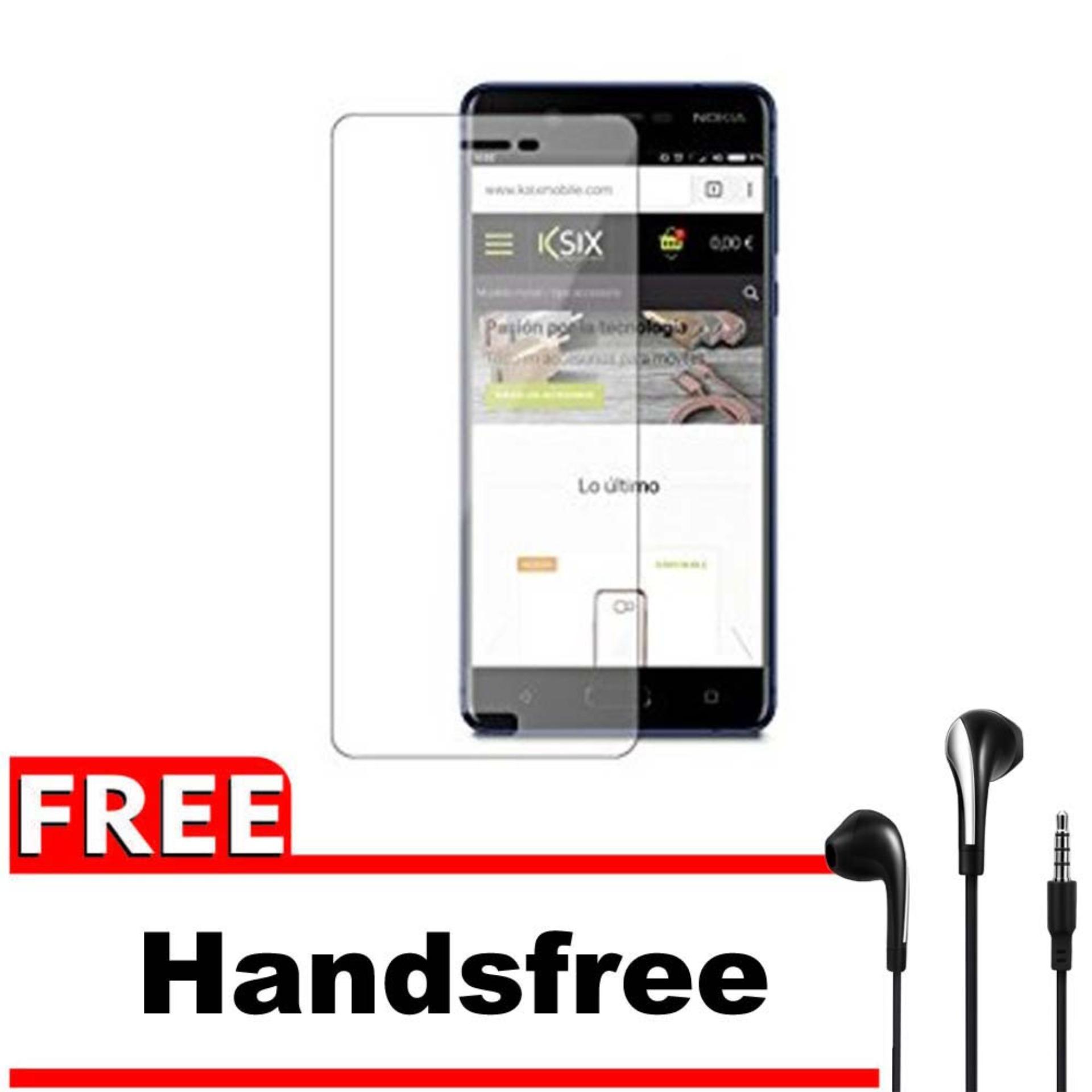 Vn Nokia 6 Tempered Glass 9H Screen Protector 0.32mm + Gratis Free Handsfree Earphone Headset