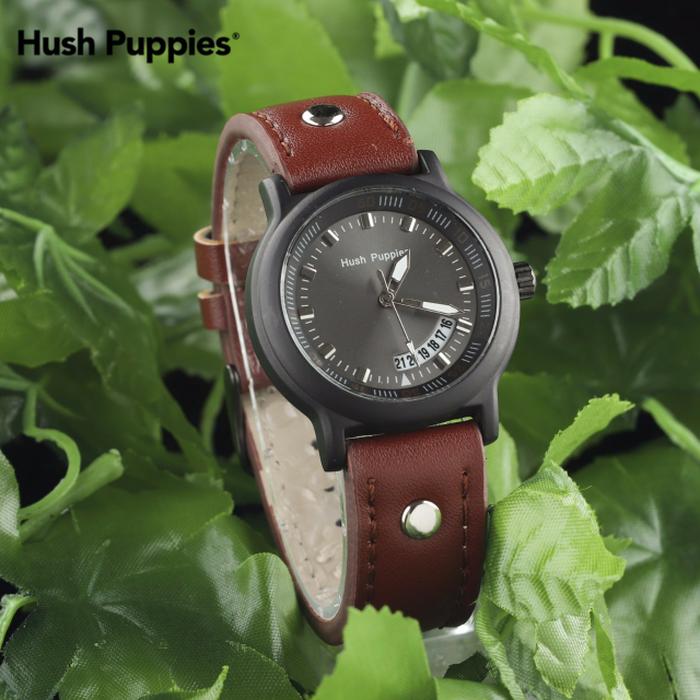 Jam Tangan Hush Puppies - Jam Tangan Wanita Hush Puppies Leather Strap Dengan Tanggal Aktif