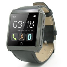 1.55inch TFT screen Bluetooth watch phone,leather strap Smart Wrist Watch Phone For Android Samsung,black - Intl