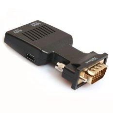 1080P VGA Male to HDMI Female Video Adapter W/ 3.5mm Audio (Black) - INTL