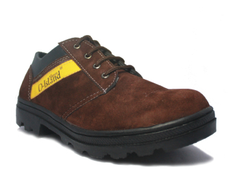 D-Island Shoes Low Boots Safty Brown Suede Leather - Cokelat  