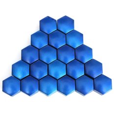 17mm Car Alloy Wheel Trims Nut ABS Plastic Blue Caps Bolts Covers Nuts Set of 20