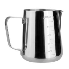 1pcs Silver Latte Coffee Milk Pitcher Milk Latte Jug Cup Handgrip Tool Capacity 350/600/1000ML Pitcher With Scales 350ml - Intl