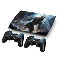 2 Sides Sticker Decal For PS3 PlayStation Super Slim 4000 + 2 Controller Skins (Intl)