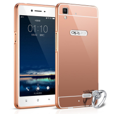 Bumper Mirror For Oppo Find 7 X9007 2 in 1 Slide Mirror Backcase Hardcase - Rosegold