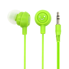 Candy Color Cute Smiling Face Headphone 3.5MM In-Ear Jack Headset for Mobile Cellphone (Green)