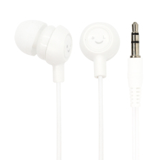 Candy Color Cute Smiling Face Headphone 3.5MM In-Ear Jack Headset for Mobile Cellphone (White)