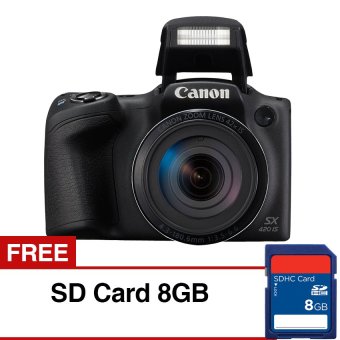 Canon Powershot SX420 IS - 20.0MP - Koneksi WIFI/NFC - Hitam + Gratis SD Card 8GB  