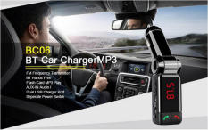 Car Fashion cigarette lighter bluetooth hands-free speaker kit car FM transmitter mp3 player with double USB mobile phone charger