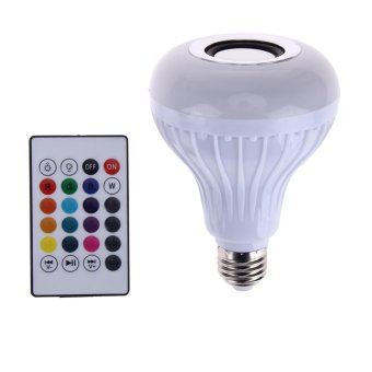 E27 LED White + RGB Light Ball Bulb Bluetooth 3.0 Smart Music Speaker - intl