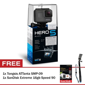 GoPro Hero5 Black + SanDisk Extreme 16gb speed 90 + Tongsis ATTanta SMP-09  