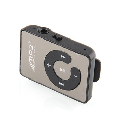 Mirror Screen C Button MP3 Player MINI Clip MP3 Player Sport Music mp3 with Micro TF Card Slot MP3+Headset+Cable+Package Box (Black)