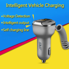 New 12V-24V 3.4A Fast Charging Car Charger Dual USB Smart Car-Charger Adapter With Voltage/Current Digital LED Display - intl