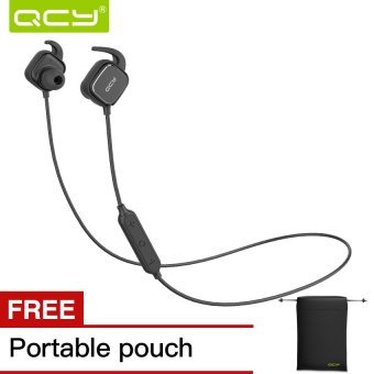 QCY QY12 Headphone In-Ear Sport Magnetik Bluetooth v4.1 Noise Cancelling - Hitam  