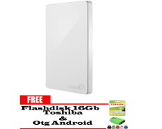 Seagate Backup Plus Slim 1TB - HDD - HD - Hardisk External 2.5 - Putih + Gratis Flashdisk 16Gb Toshiba + Otg Android
