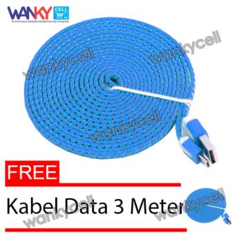 wanky kabel data 3 meter tali sepatu micro usb biru free kabel data 3 meter lazada indonesia wanky kabel data 3 meter tali sepatu micro usb biru free kabel data 3 meter lazada indonesia