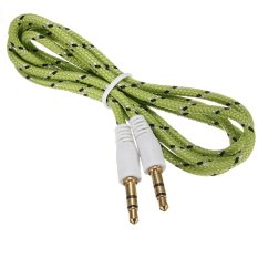 3.5mm Male to Male Stereo AUX Braided Car Cable Stereo Audio Adapters MP3 ipod (Green) (Intl)