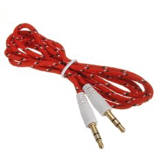 3.5mm Male to Male Stereo AUX Braided Car Cable Stereo Audio Adapters MP3 ipod (Red) (Intl)