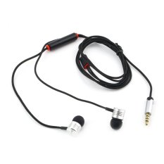 3.5mm Mic Headset For iPhone Samsung HTC In Ear Stereo Earbud Headphone Black