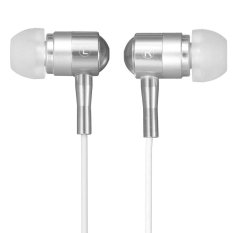 3.5mm Super Bass Stereo Headphone Earphone Headset For iPhone Samsung LG MP3 Silver (Intl)