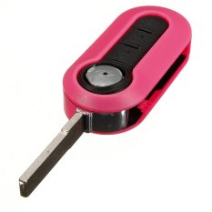 3 Button Remote Flip Key Shell Blade For Fiat 500 Panda Brava Stilo (Pink) (Intl)