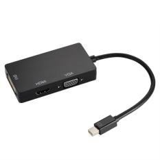 3 in 1 Mini DP DisplayPort to HDMI DVI VGA Display Port Cable Adapter for Apple MacBook Pro Air mini iMac Microsoft surface pro 3 2 1 (Black) (Intl)