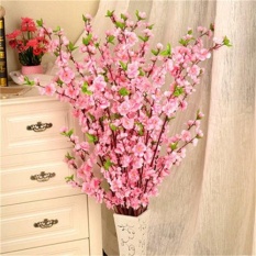 50'' Artificial Cherry Spring Plum Peach Blossom Branch Silk Flower Tree Decor - intl