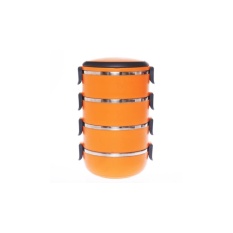 Angel Eco Lunch Box Stainless Steel Rantang 4 Susun Orange .
