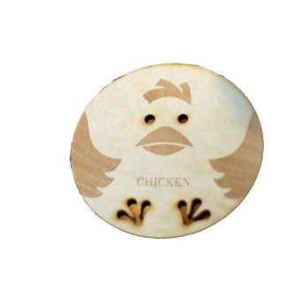 Decoku Wooden Coaster Alas Gelas Motif Ayam Lucu Set - 2 Buah