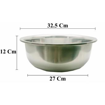 HAN Baskom Stainless 33 Cm Extra Dalam BD34 - Perak