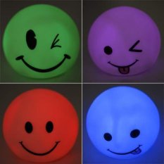 Happycat New 2Pcs Smile Face 7 Changing Colors L Night Light Party Festival Wedding Decor Mini Lamp (White ) ()