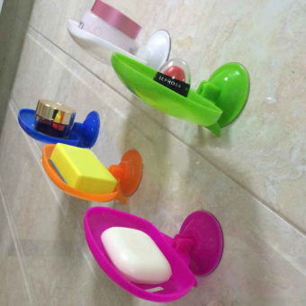 Harikushop Gantungan Tempat Sabun Tanpa Paku & Lem Plastic Sucker Soap Rack Kuning .