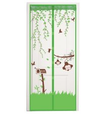 New Modern Summer Door Screens Prevent Mosquito curtains Screen Door Magnetic Magnet Scenery Mesh for living room Smile
