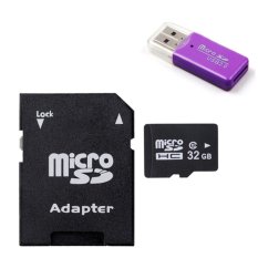 32GB Micro SD Card and SD Card Adapter and Purple Card Reader (Intl)