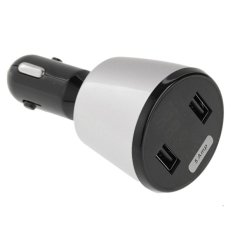 4 in 1 5V 5A Dual USB Car Charger Voltmeter Ammeter Thermometer Digital Display for iPhone 6 and 6 Plus / iPhone 5 and 5S / iPad mini / mini 2 Retina / Samsung Galaxy S6 / LG / HTC(Silver) - Intl