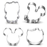 4 pcs /lot Cartoon Series Cookie Mold Stainless Steel Cute Mouse And Cat Shape Cake Cutter Candy Paste Decoration Biscuit Mould (Intl)