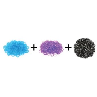 A1 Toys Paket Karet Refill Loom Bands Bubble Biru + Jelly Violet + Polkadot Hitam Rainbow Loom