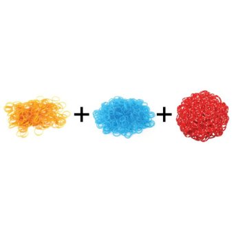 A1 Toys Paket Karet Refill Loom Bands Metalik Beige + Bubble Biru + Polkadot Merah Rainbow Loom