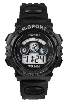 Bluelans® Date Alarm Stopwatch Led Digital Rubber Watch Black  