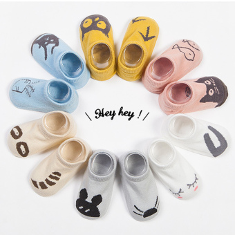 Jiayiqi 1 pasang kaus kaki katun lembut Bayi Unisex Bayi Hewan LucuGambar Kartun kaos (kapal