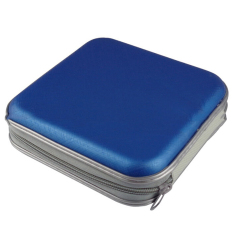 40 Disc CD DVD Storage Zipper Bag Case Hard Box Album Holder Portable Blue - Intl