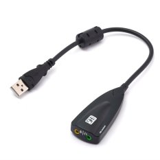 5Hv2 Black USB Virtual 7.1 Channel 3D Audio External Sound Card Adapter - INTL
