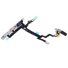 5Pcs / Set On / OFF Power Volume Button Mute Control Mic Flash Metal Plate Flex Cable Replace Parts for iPhone 5 (BLACK) - Intl