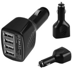 5V 2.1A 4 USB Port Car Cigarette Lighter Charger for Apple iPad 2 3 iPhone 5S 5 6 Plus iPod Touch 4G Samsung Galaxy Motolola HTC Smart Phone Black (Intl)