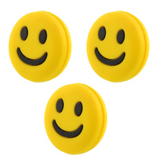 Hot New 3pcs Silicone Smile Face Vibration Dampener Absorber for Sports Tennis - intl