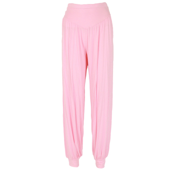 LALANG Women Sports Yoga Pants Bloomers Harem Trousers Stretch Pink  