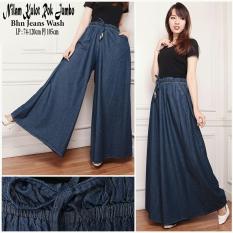 168 Collection Celana Kulot Rok Niken Jeans Pant-Biru Tua